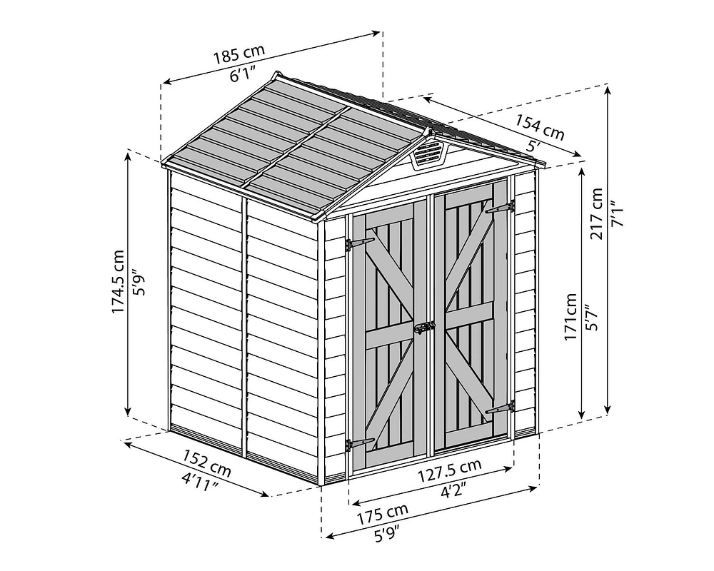 Canopia by Palram 6 ft. x ft. SkyLight™ Storage Shed