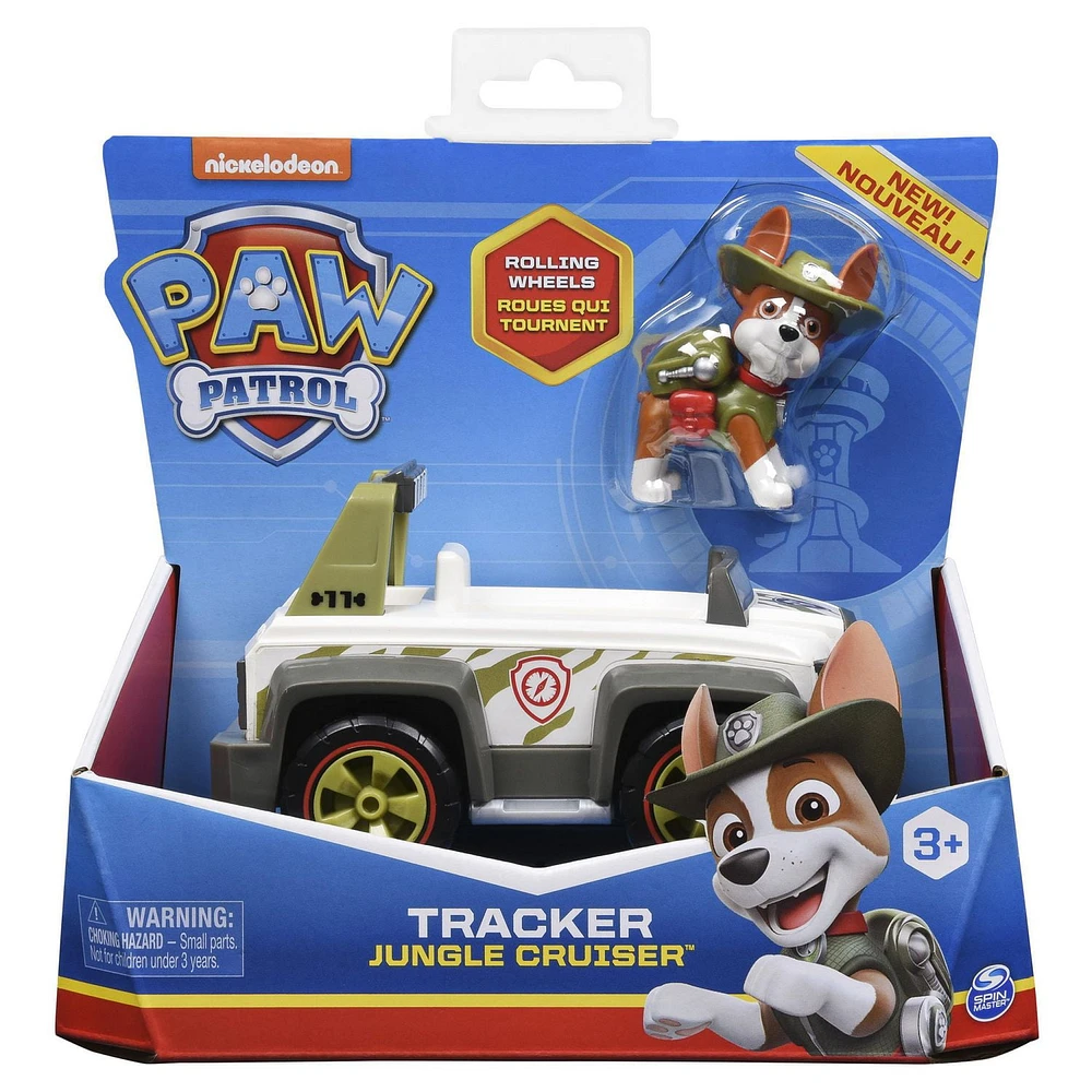 PAW Patrol, Tracker’s Jungle Cruiser Vehicle with Collectible Figure, for Kids Aged 3 and up