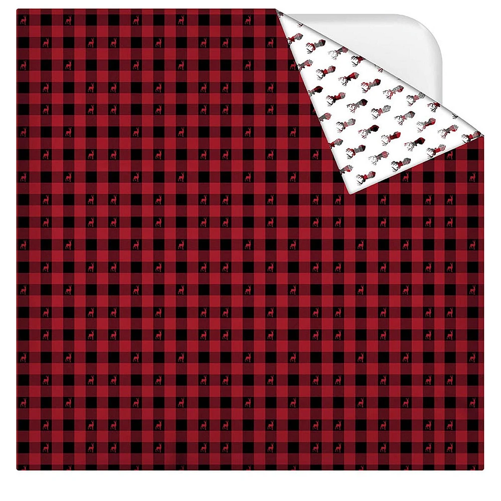 Safdie & Co. Premium Ultra-Soft Bedding Reversible Flannel Comforter Twin 86inch x 64inch Buffalo Plaid