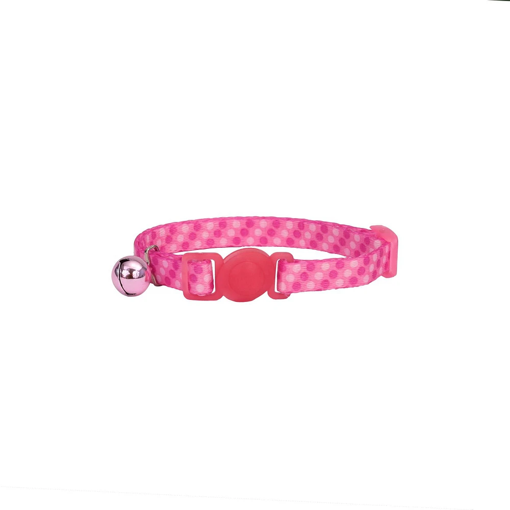 Pet Attire Pink Dots Adjustable Safety Beakaway Cat Collar