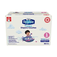 Royale Premium Diapers, Super Pack, Disposable Baby Diapers, Size Newborn - 7, 84-44 Count