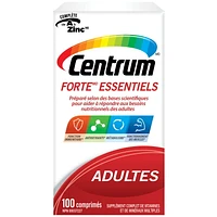 Centrum Forte Essentials Adult Multivitamin and Multimineral Supplement Tablets, 100 Count, 100 Tablets