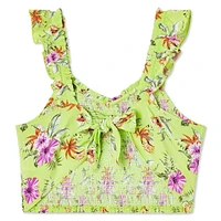 My Sister's Closet Girls' Tie Back Smocked Tank