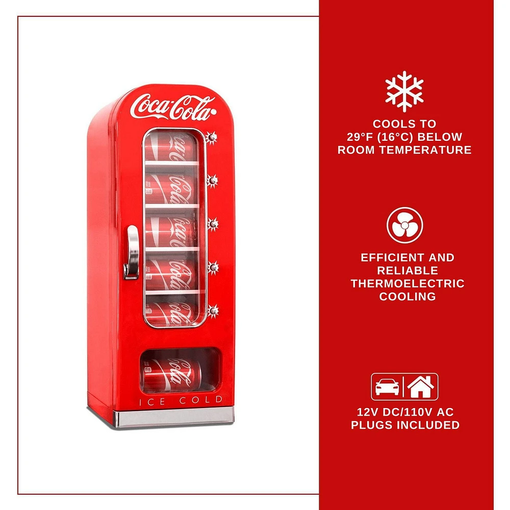 Coca-Cola® Retro Vending Machine Style Mini Fridge, AC/DC