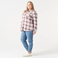 BUTTON FRONT PLAID SHIRT