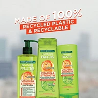 Garnier Fructis Vitamin & Strength shampooing fortifiant pour cheveux fragiles ayant tendance à tomber, avec orange sanguine, vitamine C, et biotine, 370 mL