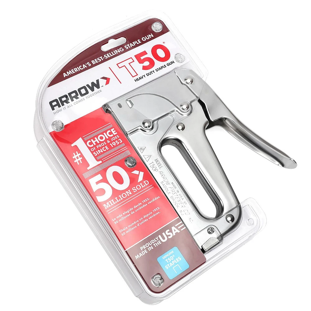 Arrow Chrome Staple Gun, Professional grade heavy-duty