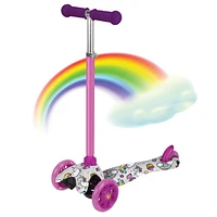 Rugged Racers Kids Scooter With Unicorn Print Design, 3 wheels, adjustable height