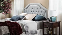 Angie Queen Tufted Fabric Headboard