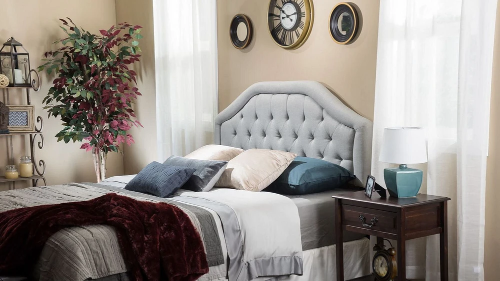 Angie Queen Tufted Fabric Headboard