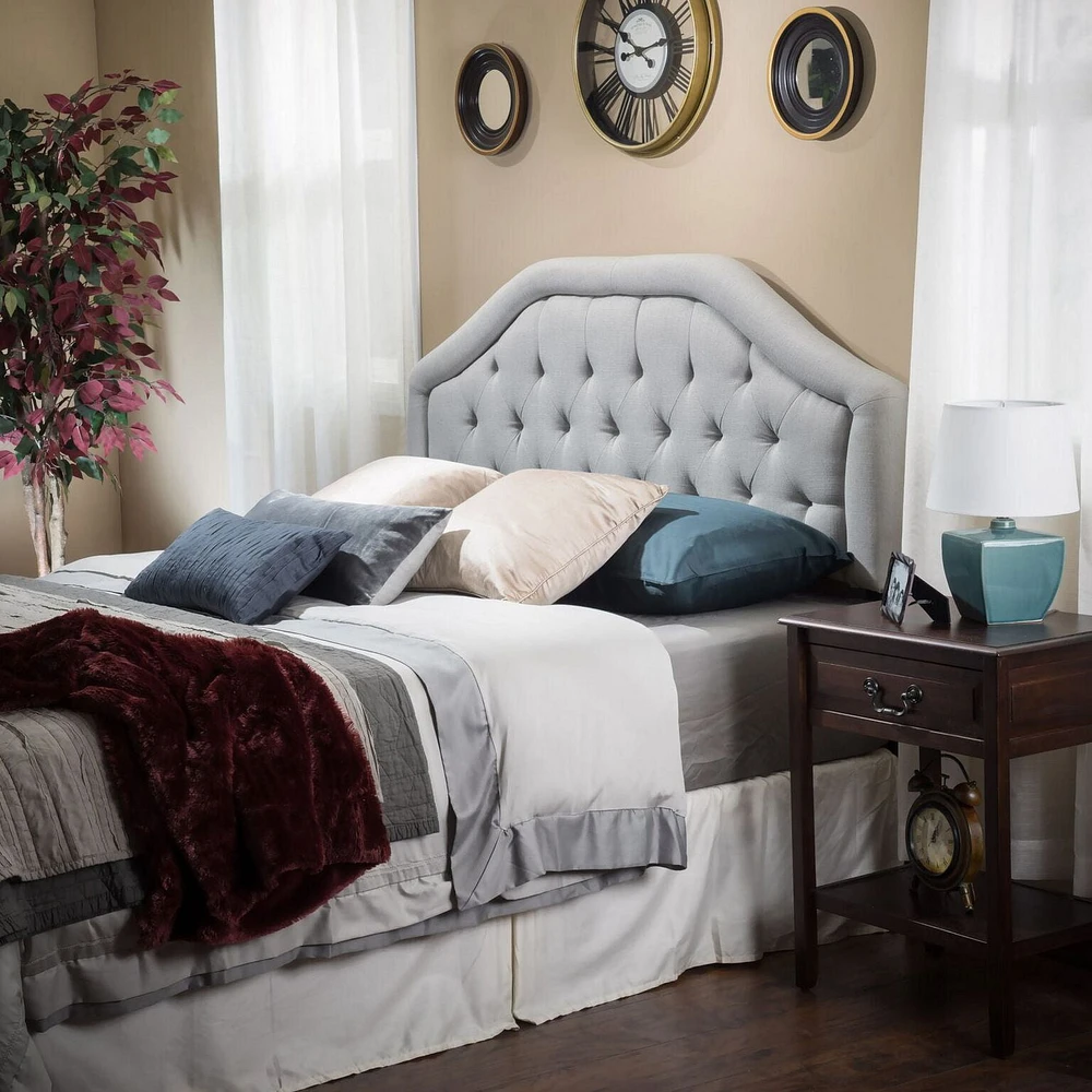 Angie Queen Tufted Fabric Headboard