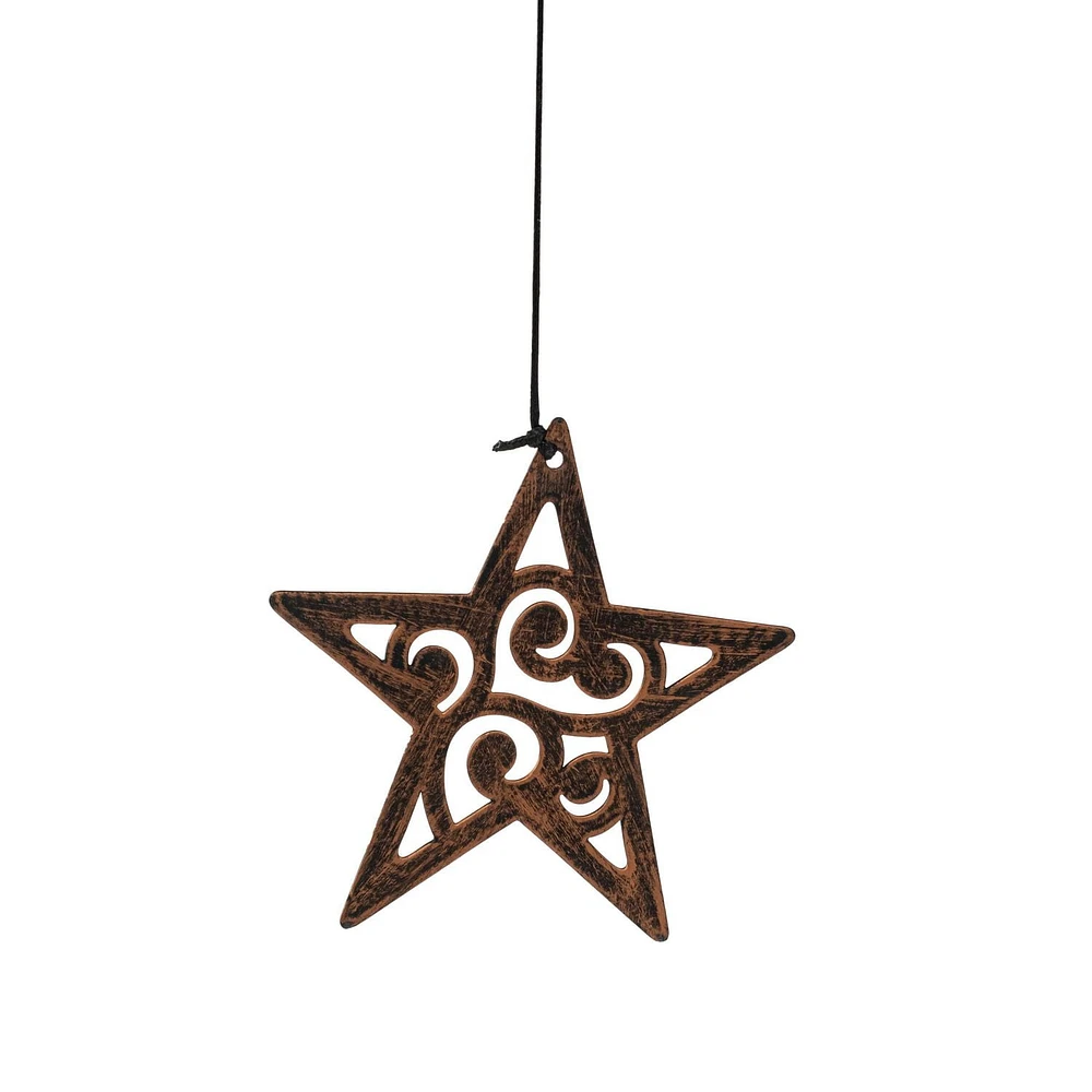 Hometrends 35" H Moon & Star Bronze Metal Outdoor Wind Chime