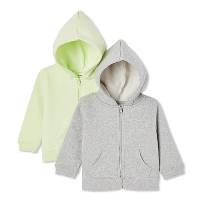 Lot de 2 hauts à capuchon zippés sur la longueur George collection non genrée pour nourrissons Tailles 0-24 mois