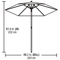 HOMETRENDS 7.5 ft. Round Push-Up Market Patio Umbrella