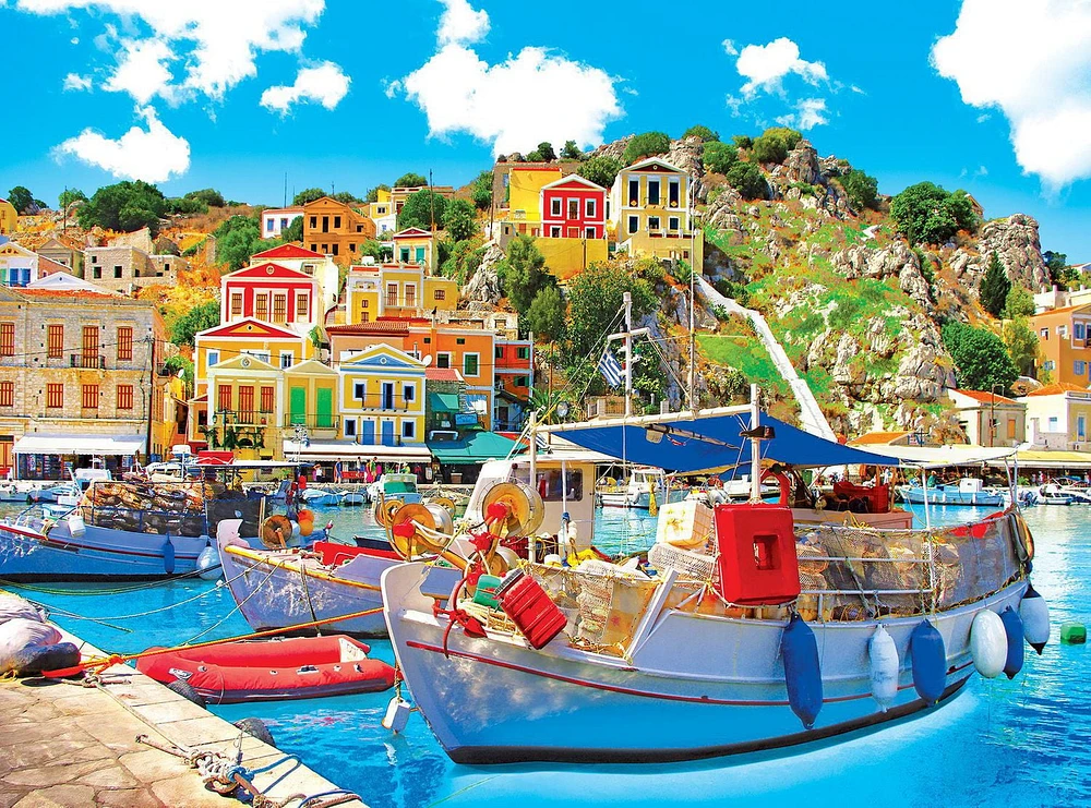 Kodak 1000 piece Puzzle - Symi with boats in the Harbour, Greece