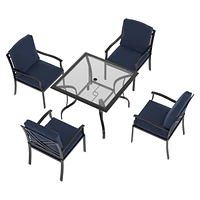 Ensemble table et chaises 5 pièces pour patio Montclair Mainstays Plateau en verre trempé