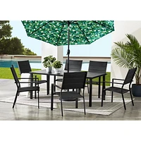 Mainstays Cobble Hill 7-Piece Patio Dining Set - Black