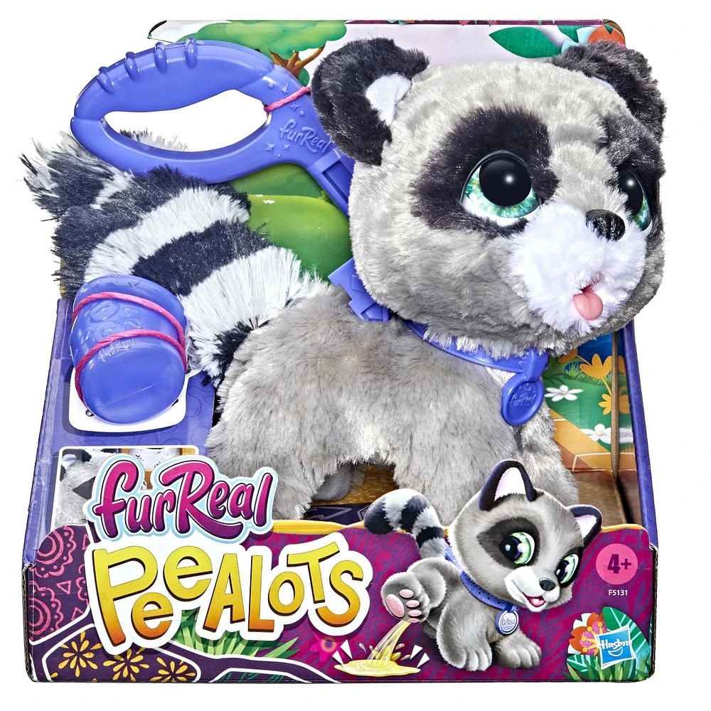 furReal Peealots Big Wags Raccoon Interactive Toy, Walking Pet, Pet that Pees for Kids Ages 4 and up