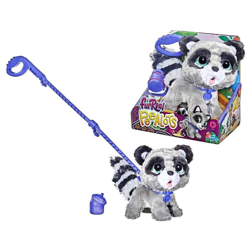 furReal Peealots Big Wags Raccoon Interactive Toy, Walking Pet, Pet that Pees for Kids Ages 4 and up