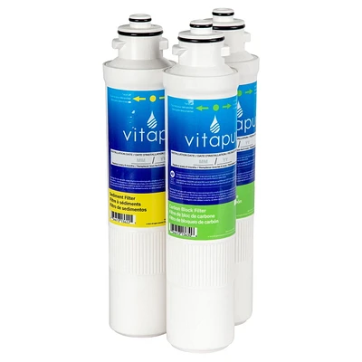 Vitapur® Filter Replacement Kit for Under-Sink RO Water Filtration System PQC4RO, Quick-Connect Filter Style