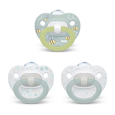 NUK Orthodontic Pacifier Value Pack, 0-6 Months, 3-Pack