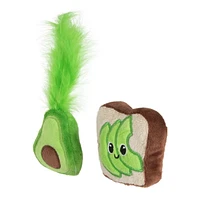 Quirky Kitty Avocado Toast Catnip Plush 2 Pack Cat Toy, 2 Pack Plush Toy