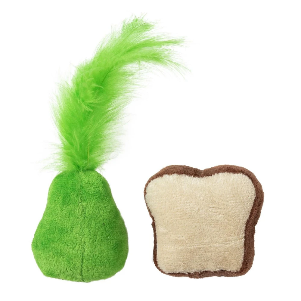 Quirky Kitty Avocado Toast Catnip Plush 2 Pack Cat Toy, 2 Pack Plush Toy