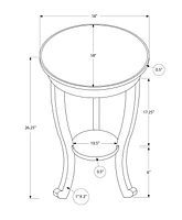 Monarch Specialties Accent Table, 2 Tier, Bedroom, End, Lamp, Nightstand, Round, Side Table, Brown Veneer, Traditional