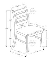 Monarch Specialties Dining Chair, 37" Height, Set Of 2, Dining Room, Kitchen, Side, Upholstered, Brown Solid Wood, Brown Leather Look, Transitional