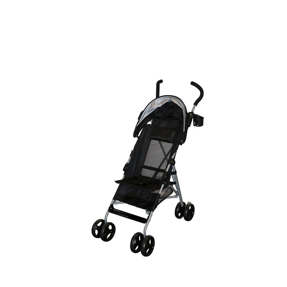 Bily 3D Fold Stroller - Black, 41.25"H x 18.25"W x 31"D