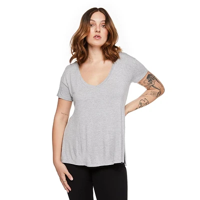 T-shirt d’allaitement fendu sur les côtés Paisley Sky Maternité