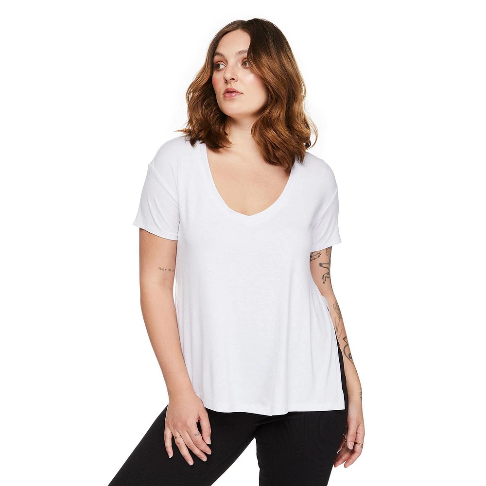 Paisley Sky Maternity Side Split Nursing Tee