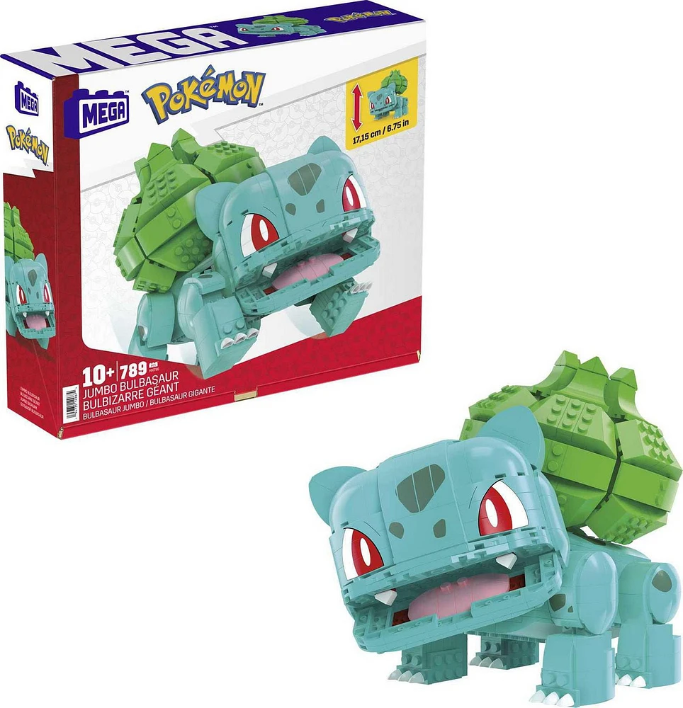 MEGA Pokémon Jumbo Bulbasaur Building Toy Kit, with 1 Action Figure (789 Pieces) for Kids