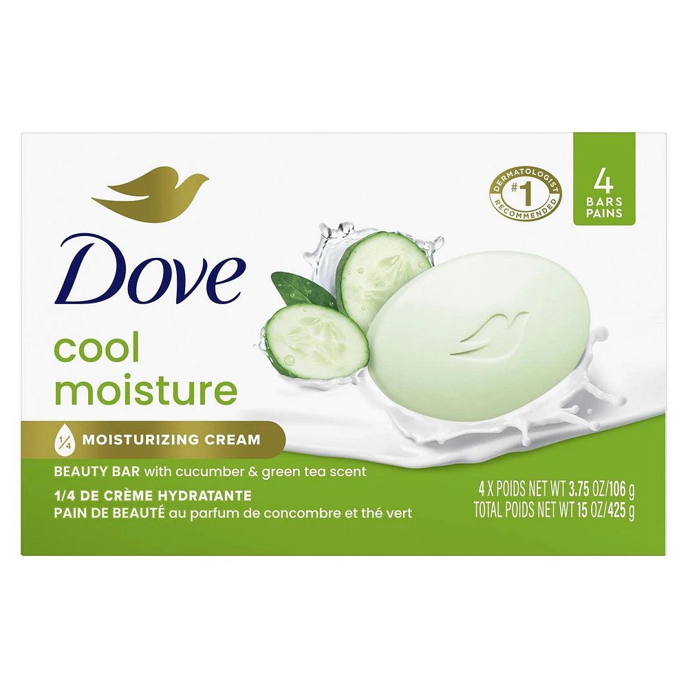 Dove Skin Care Cucumber and Green Tea Beauty Bar, 4x106g