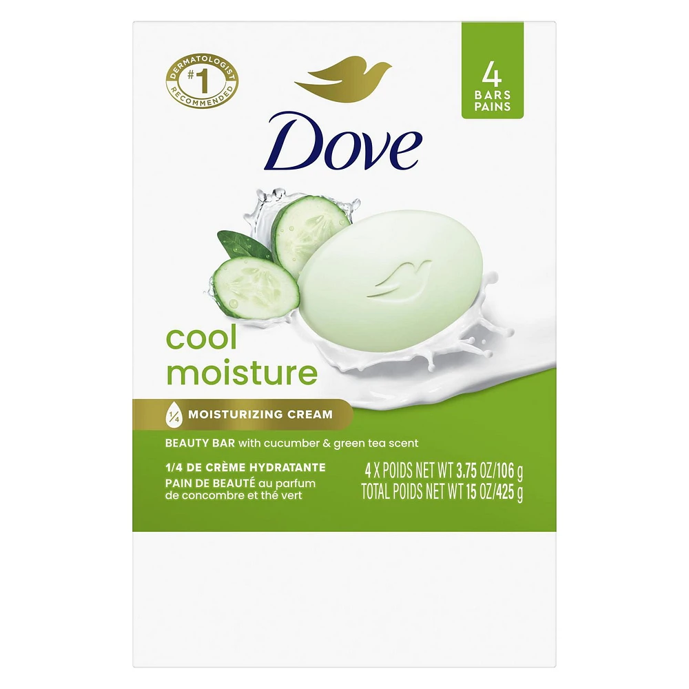 Dove Skin Care Cucumber and Green Tea Beauty Bar, 4x106g