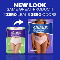 Always Discreet Adult Incontinence Underwear for Women and Postpartum Underwear, XL, Up to 100% Bladder Leak Protection,