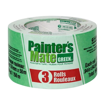 Painter's Mate Green® Painter's Tape - Green, .94 in. x 54.6 yd., 3 Pack