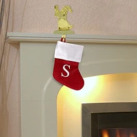 Holiday time Red Velvet Mini stocking with Monogram "S"