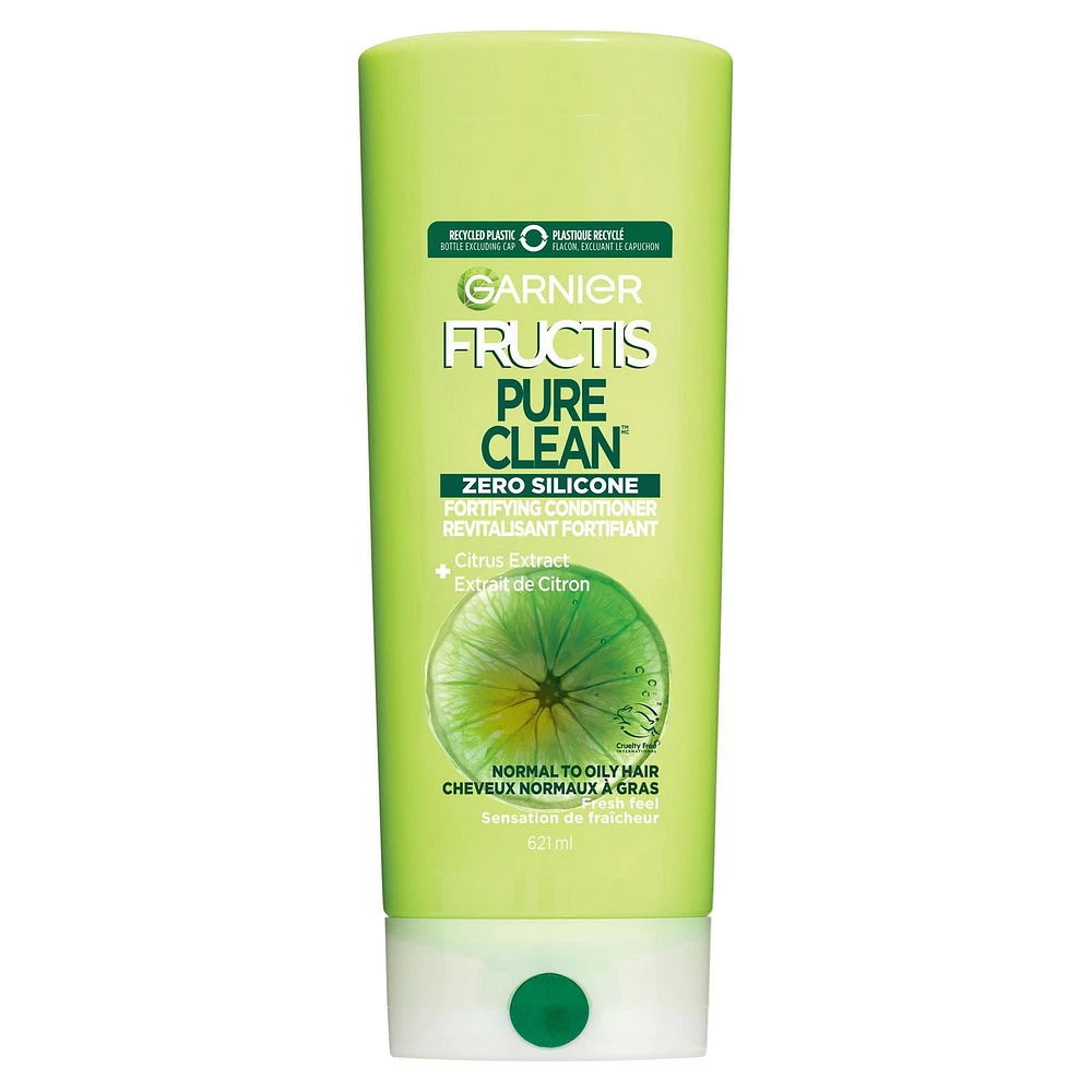 Garnier Fructis Pure Clean Zero Silicone Fortifying Conditioner for Normal to Oily Hair, with Citrus Extract, 621mL, Pure Clean Zero Silicone Fortifying Conditioner