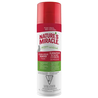 Nature’s Miracle Stain And Odor Remover Foam Cat, Odour Control Formula, Aerosol 496g, Easy Aerosol Spray