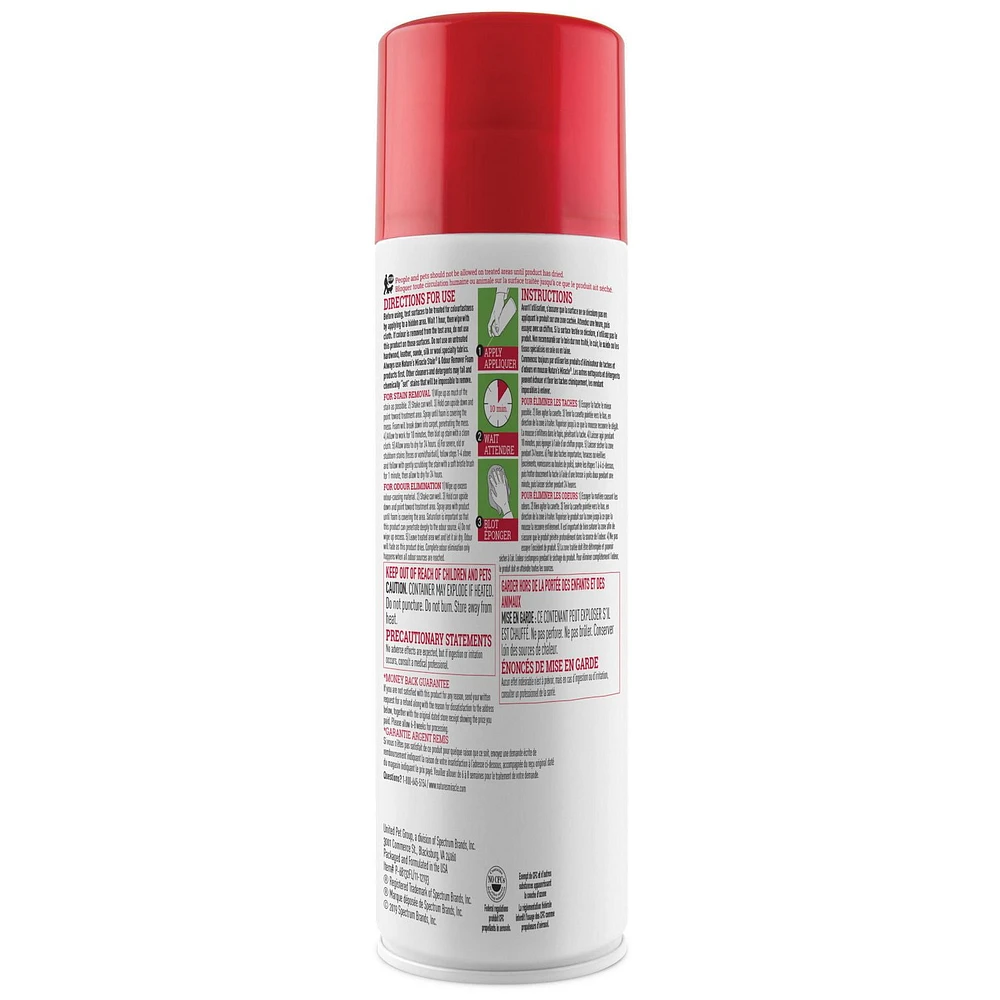 Nature’s Miracle Stain And Odor Remover Foam Cat, Odour Control Formula, Aerosol 496g, Easy Aerosol Spray