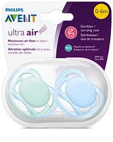 Ultra Air Pacifier 0-6m, various colors, 2 pack, SCF244/21