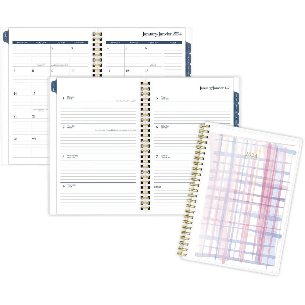 Cambridge Small Pastel Lines 2024 Cyo Weekly/Monthly Planner, Weekly/Monthly Planner