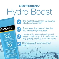 Neutrogena Hydro Boost Water Gel Sunscreen Lotion with Broad Spectrum SPF 50, Water-Resistant & Non-Greasy Hydrating Sunscreen Lotion, Oil-Free, 88 mL