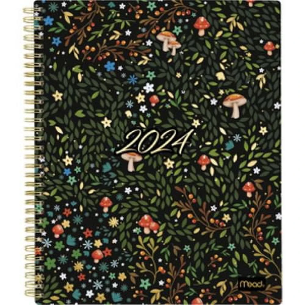 Mead Large Garden Party Dark 2024 Weekly/Monthly Planner, Planner