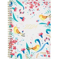 Mead Small Garden Party White 2024 Weekly/Monthly Planner, Planner