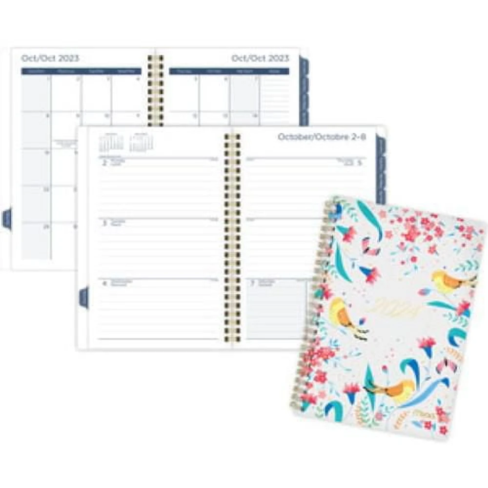 Mead Small Garden Party White 2024 Weekly/Monthly Planner, Planner