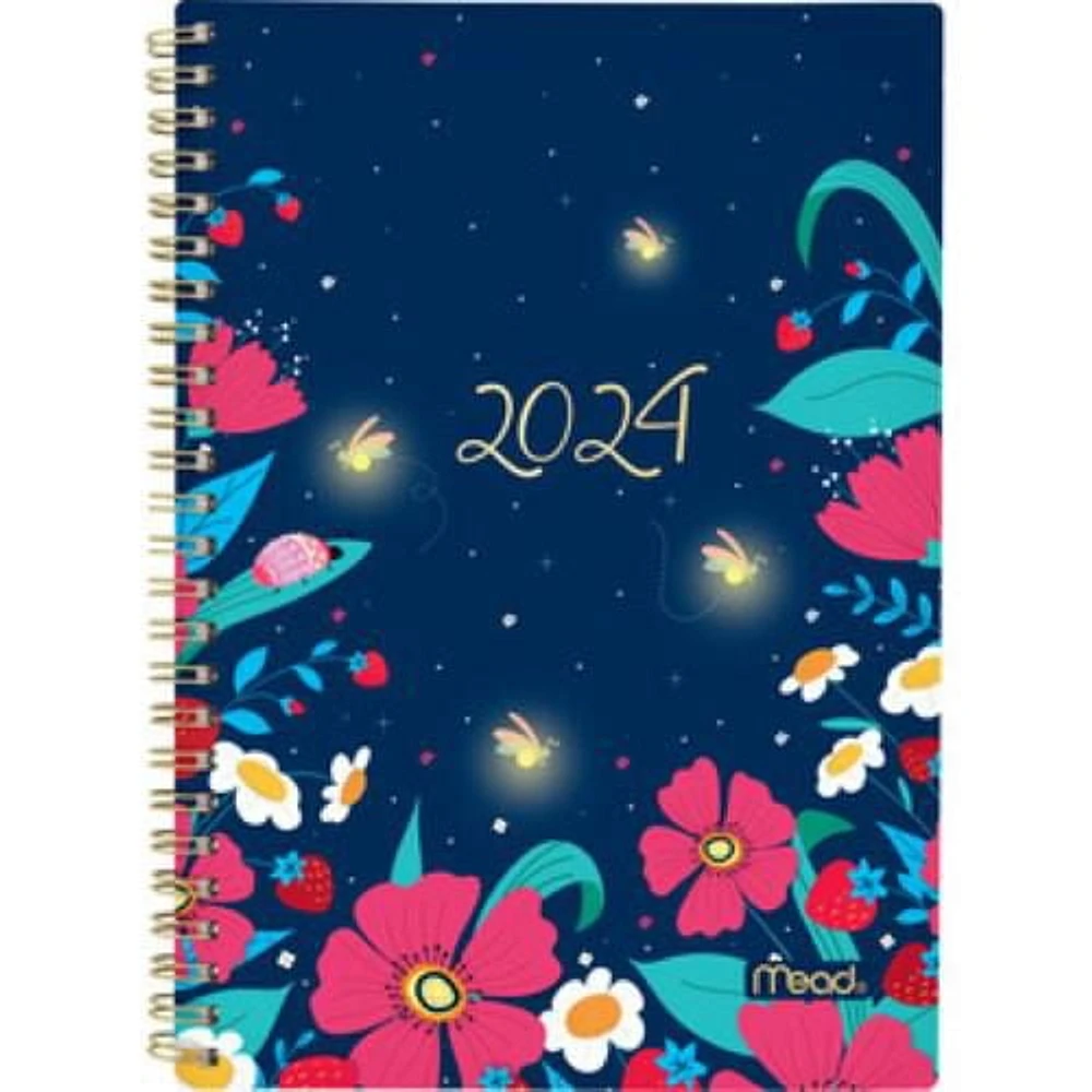 Mead Small Garden Fiirefly 2024 Weekly/Monthly Planner, Planner