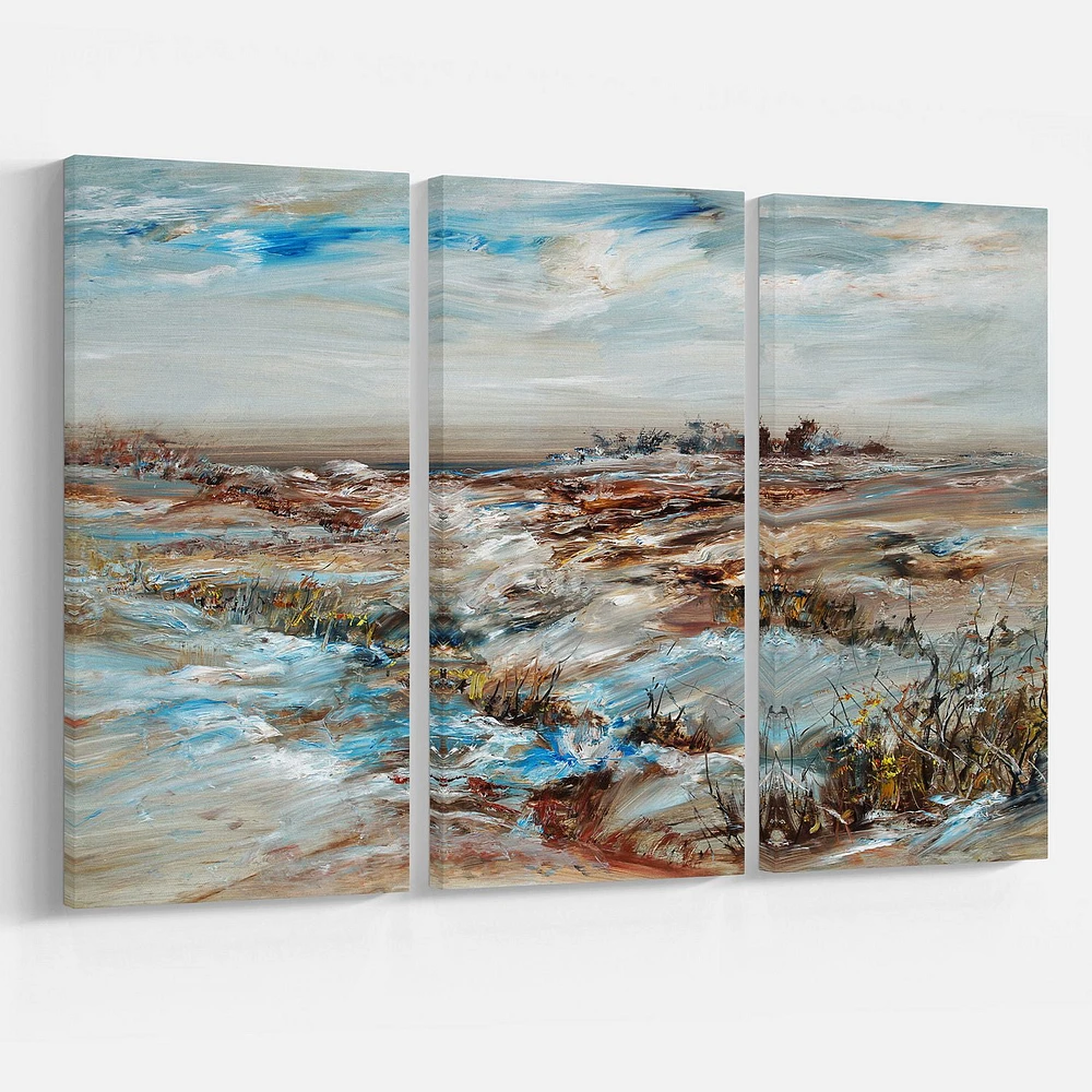 Design Art Snowy Landscape Canvas Print