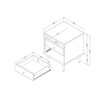 2-Drawer Nightstand from the collection Dylane South Shore